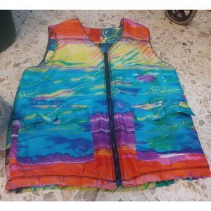 Vest Artsy Colorful Medium Full-Zip Front